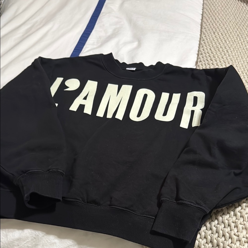 Clare V Black L'AMOUR Sweatshirt